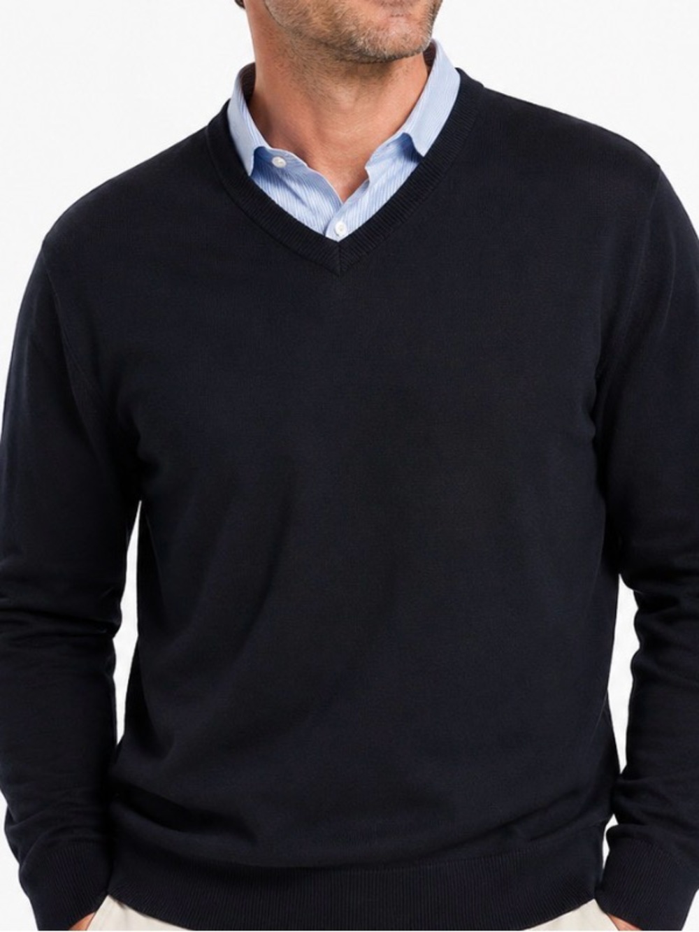 Peter Millar Men's V-Neck Sweater in Black M1